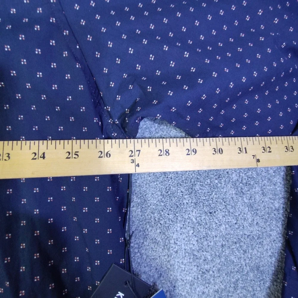 Kenneth Cole Mens Shirt Blue 3X Lightweight Button Up Long Sleeve Regular Fit